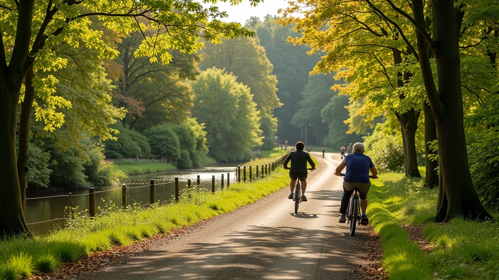 Menlo Castle Woodland Loop nature cycling route with forested paths and seasonal highlights
