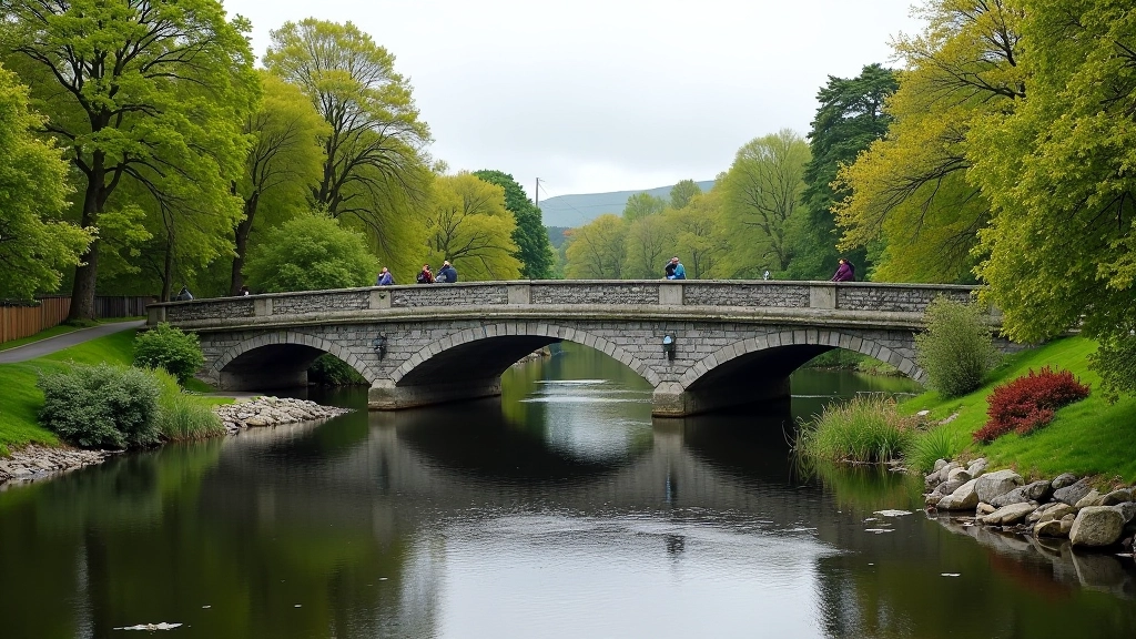 Salmon Weir Bridge historic landmark in Galway with scenic river views ideal for cycling routes
